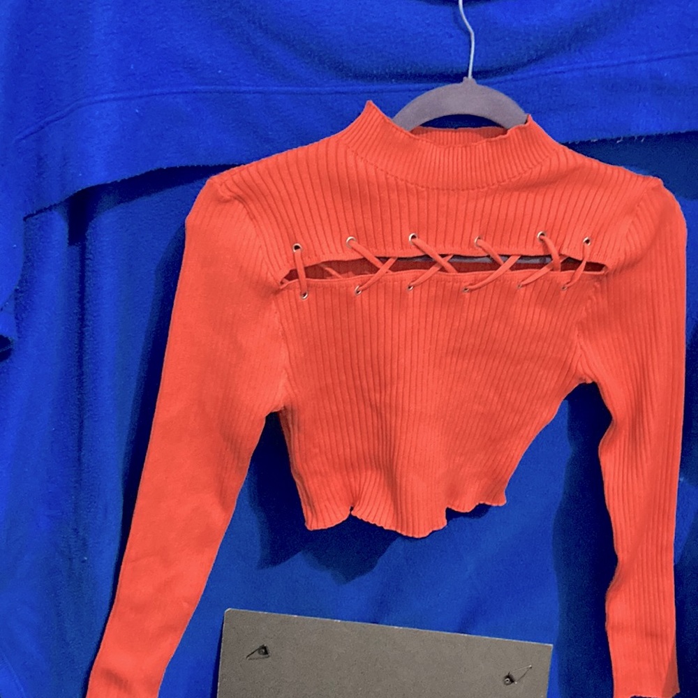Long sleeve crop top sweater
